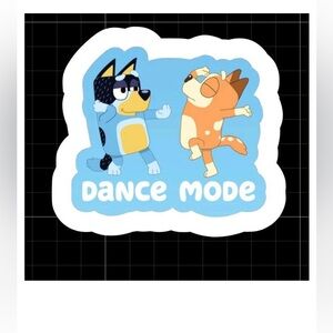Bluey dance mode waterproof vinyl sticker